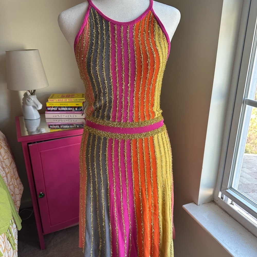 Allison NYC Metallic Paneled Dress - Picture 3 of 4